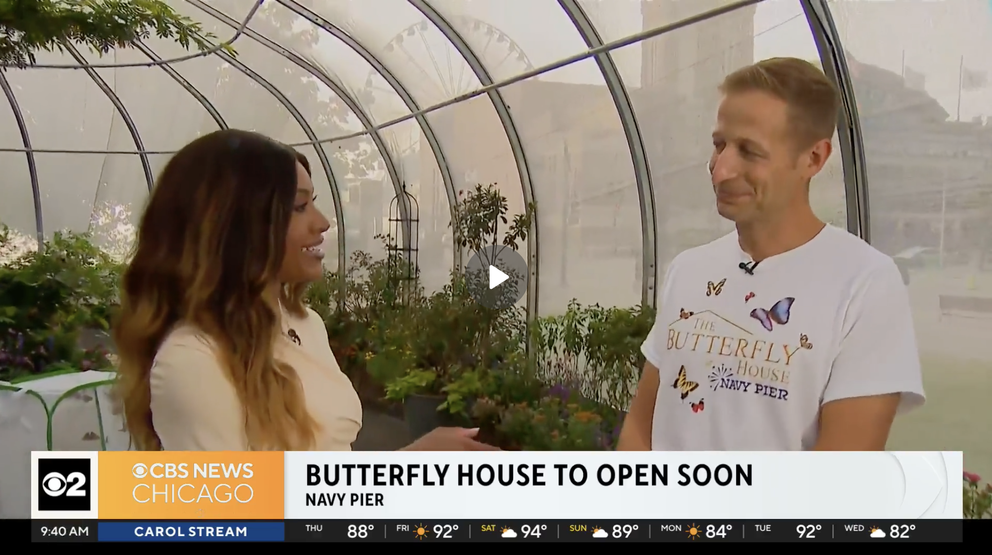 CBS News interview of The Butterfly House owner, Joe Rudy